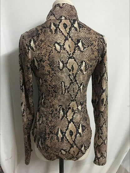 Snake Pattern Wrap Jumpsuits