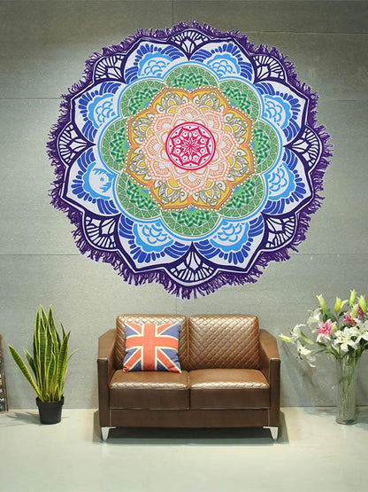 Polygonal Lotus Colorful Beach Mat