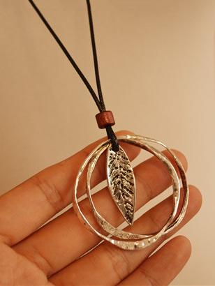 Leaf Double Circle Fresh Necklace