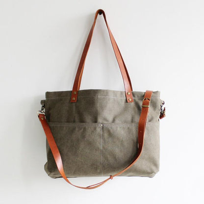 Handmade Large Canvas Tote Handbag