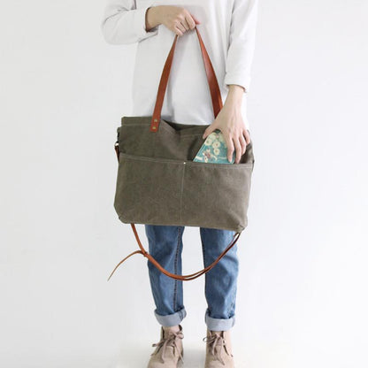 Handmade Large Canvas Tote Handbag