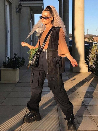 Fashion Ruffled Belted Cropped Pants