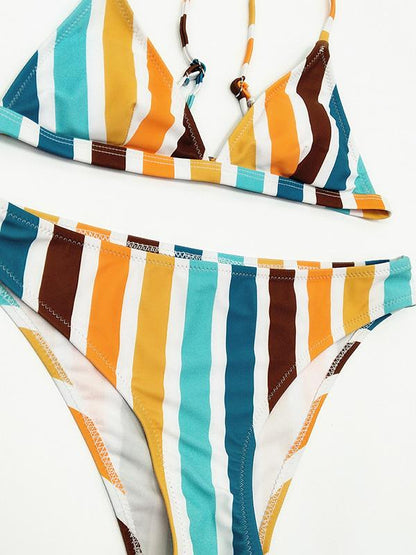 Sexy Striped Tight Bikinis Swimwear