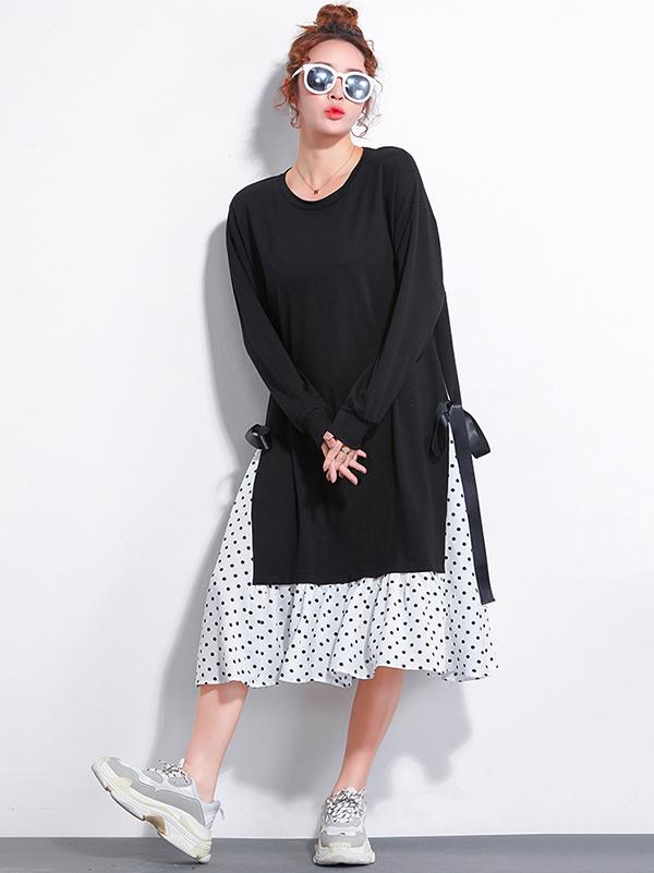 False-two Plus Size Loose Sweet Midi Dresses