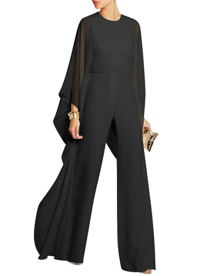 Wide-leg Pants Chiffon Spliced Jumpsuit
