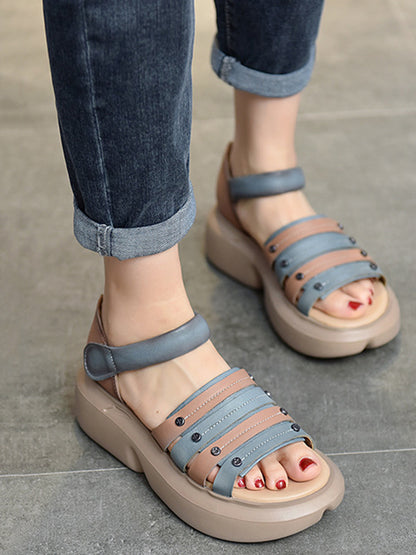 Original Casual Hollow Contrast Color Platform Shoes