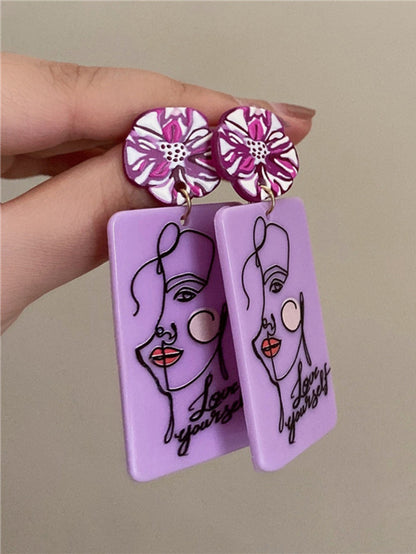 Original Statement Vintage Geometric Acrylic Earrings