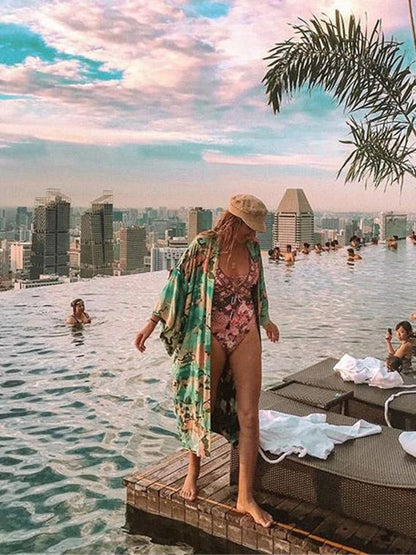 Japanese Style Loose Plus Size Cover-ups Swimwear