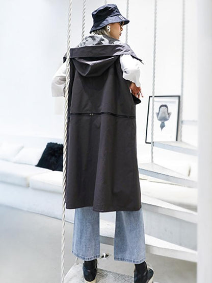 Split-joint Hoodies Long Vest
