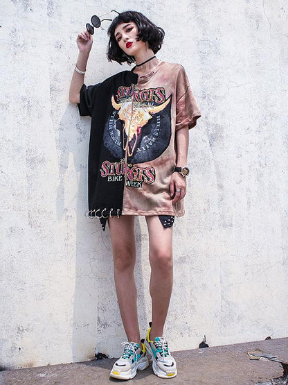 Hip-hop Printed Mini Dress