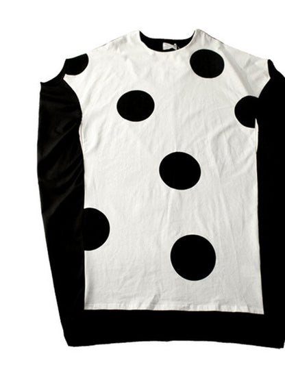 Original Loose Polka-Dot Round-Neck Batwing Sleeves Maxi Dress