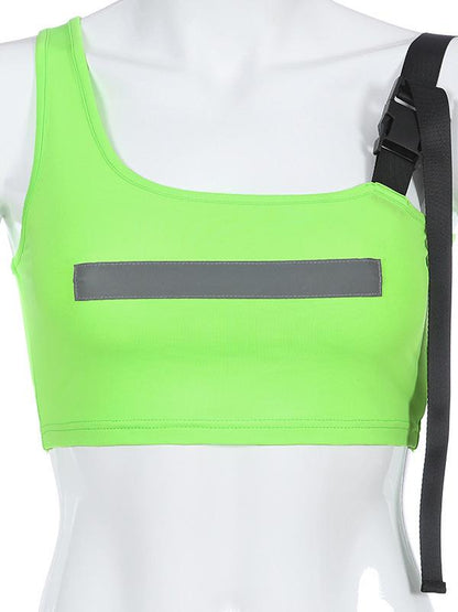 Buckle Cropped Sport Tanks