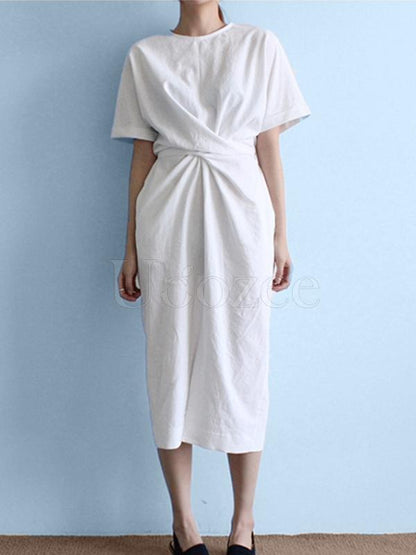 Simple Casual Bandage Designed Dress