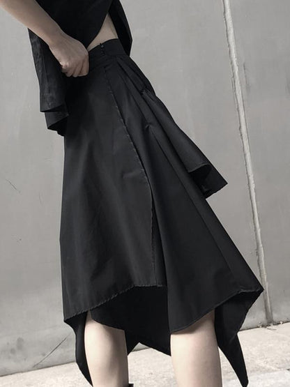 Asymmetric Ruffled Mermaid Skirt