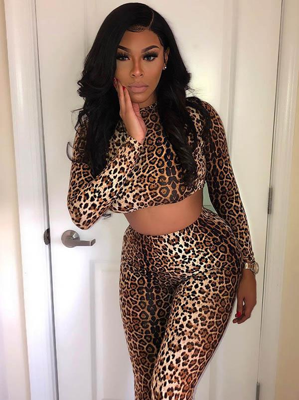 Leopard Sports Yoga Suits