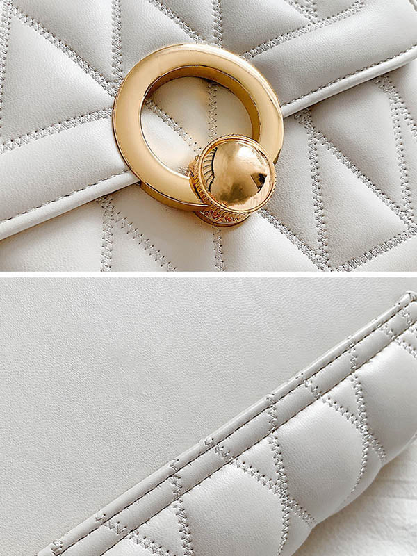 Casual PU Solid Color Geometric Bags