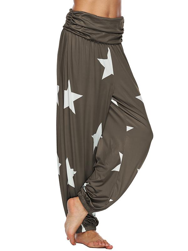 Stars Printed Plus Size Loose Harem Pants
