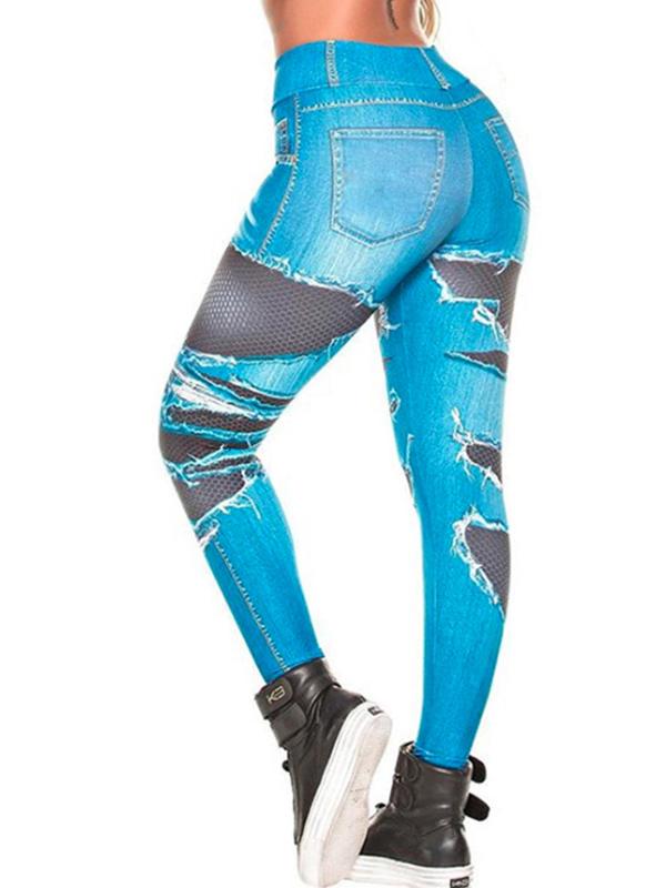 Printed Imitation Cowboy Leggings