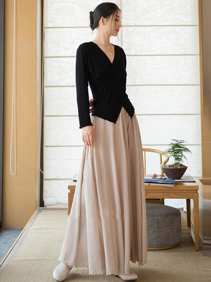 Original Loose Simple Linen Cotton Skirt