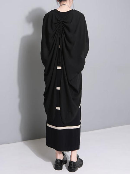 Loose Batwing Lace-up Long T-shirt