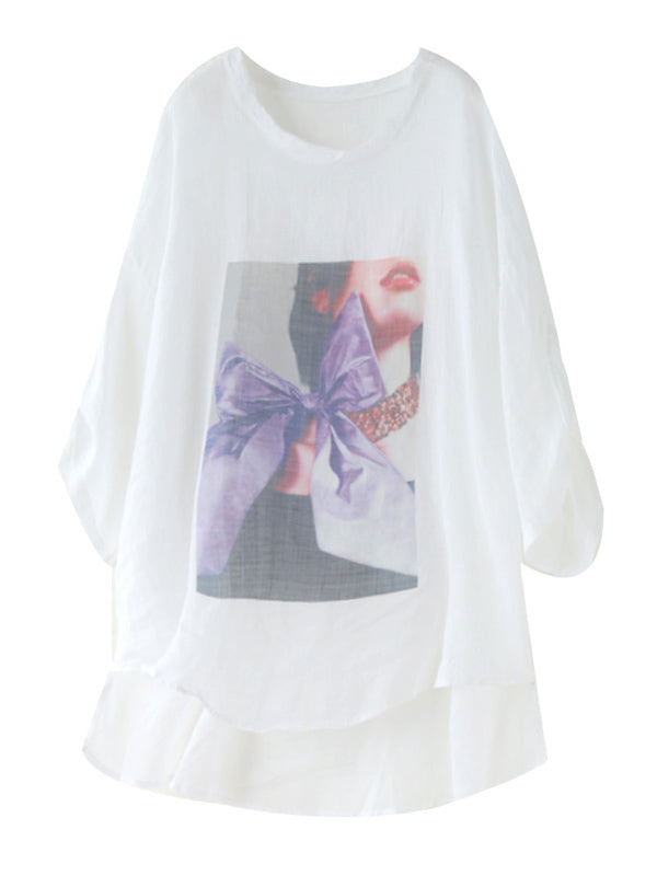 Casual Cartoon Printed Thin Half Sleeve T-Shirts Tops