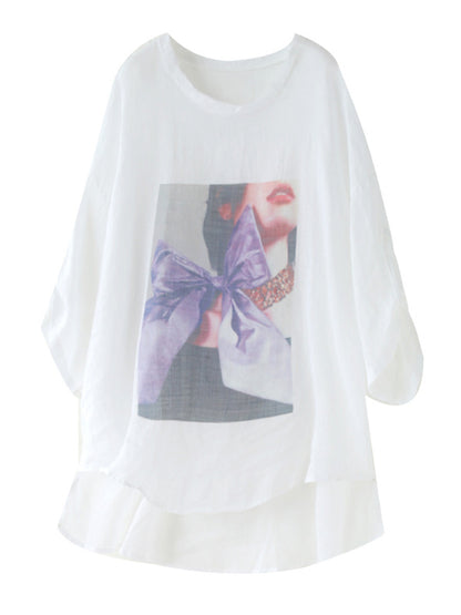 Casual Cartoon Printed Thin Half Sleeve T-Shirts Tops