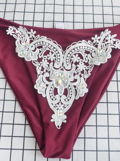 Rhinestone Decorated Bilinis Swimwear