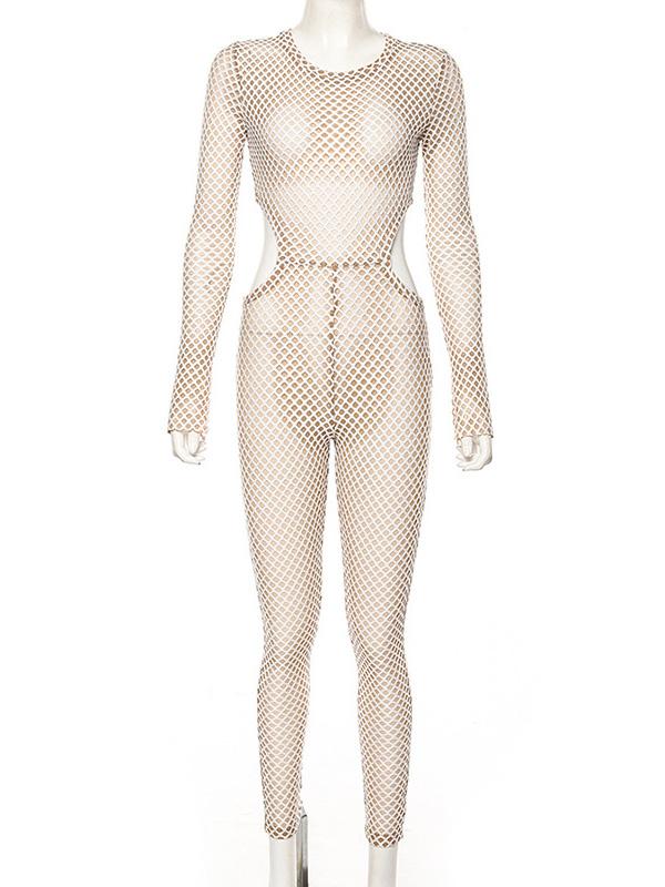 Sexy Mesh Hole Sports Jumpsuits