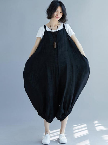 Navy-blue Super Loose Jumpsuits
