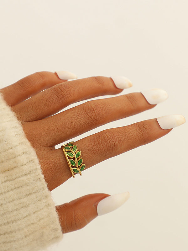 Original Leaf Shape Hollow Ring