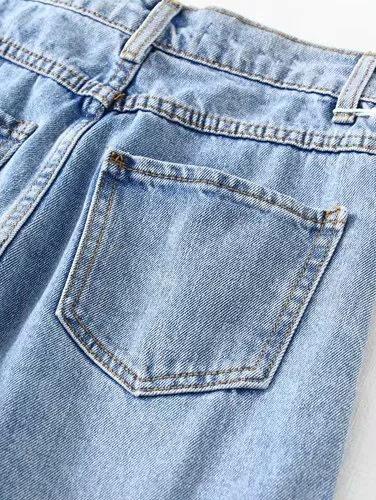 Empire Wide Leg Ripped Jeans