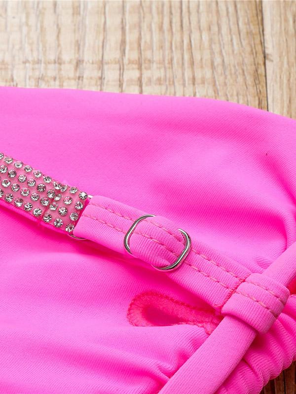 Gorgeous Embellished Triangles Split Bikini Swimsuit