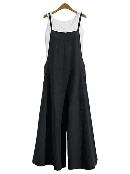 Spagetti-neck Loose Long Jumpsuits