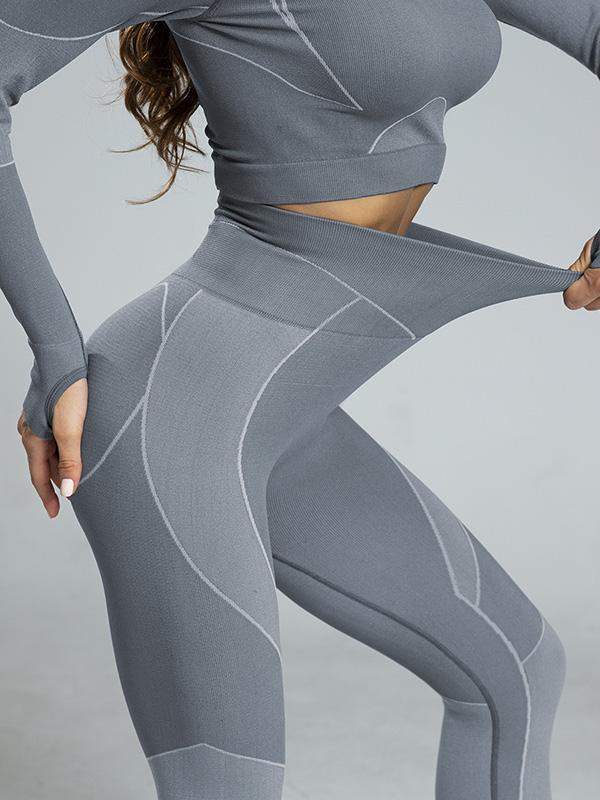 Long Sleeve Gym Sport Hoodie And Leggings Suit