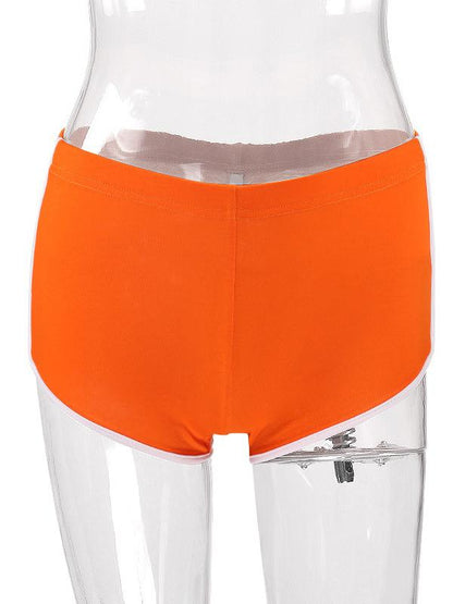 Letter Printed Contrast Trim Sport Shorts