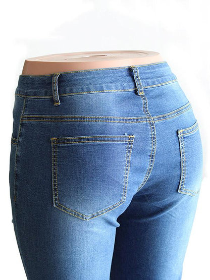 Street Pants Big Holes Torn Casual Trousers Skinny Pencil Pants