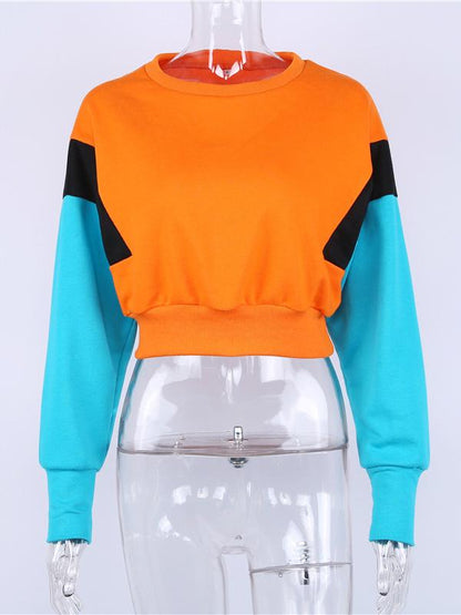 Candy Color Split-joint Sweatshirt
