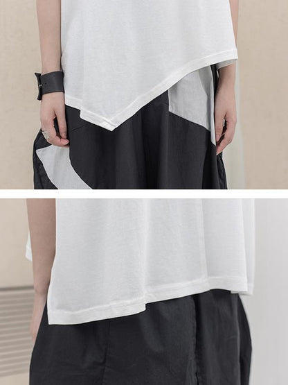 Simple Asymmetric High-low Oversize T-Shirt