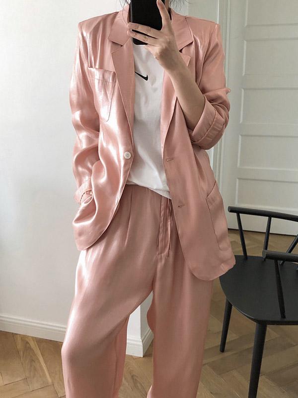 Original Solid Silk Suit Outwear