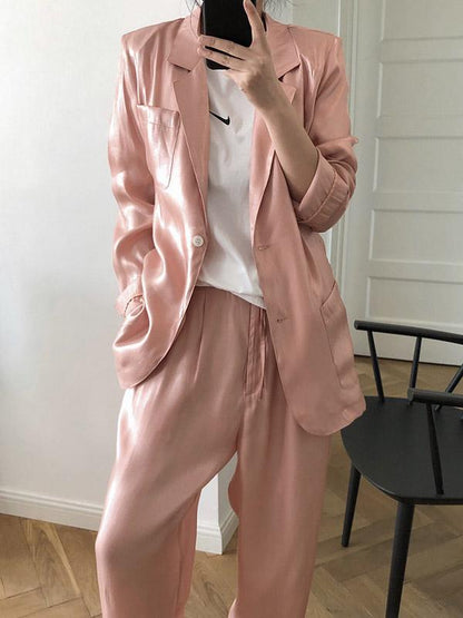 Original Solid Silk Suit Outwear