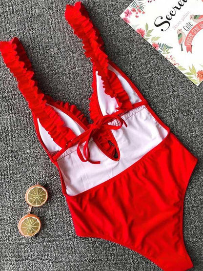 Falabala Plain One-piece Swimwear