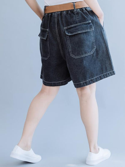 Casual Belt Jean Shorts