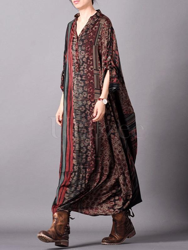 Super Loose Silk Vintage Long Dress
