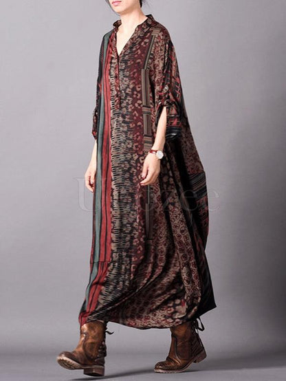 Super Loose Silk Vintage Long Dress