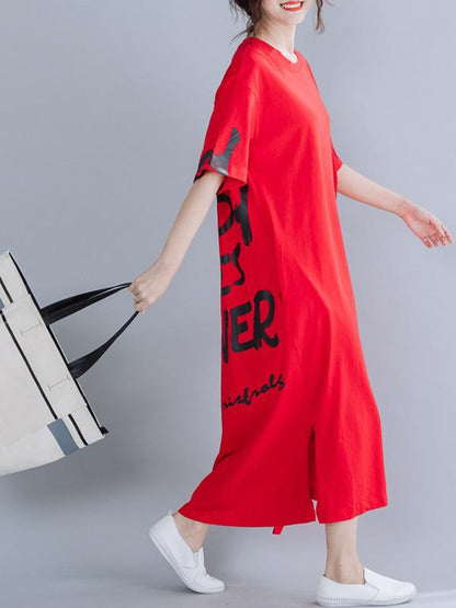 New Loose Oversize  Lettre Printed Dress