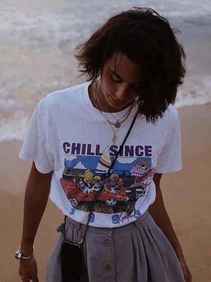 Graffiti Printed Short Sleeve Tees