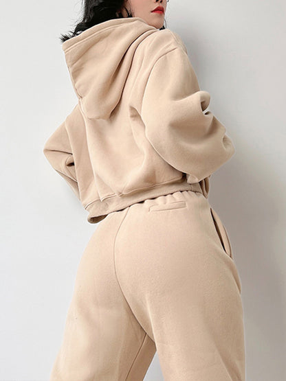 Casual Solid Color Loose Hoodies