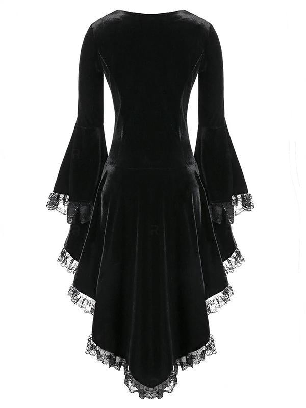 Vintage Flared Sleeves Zipper Midi Dresses