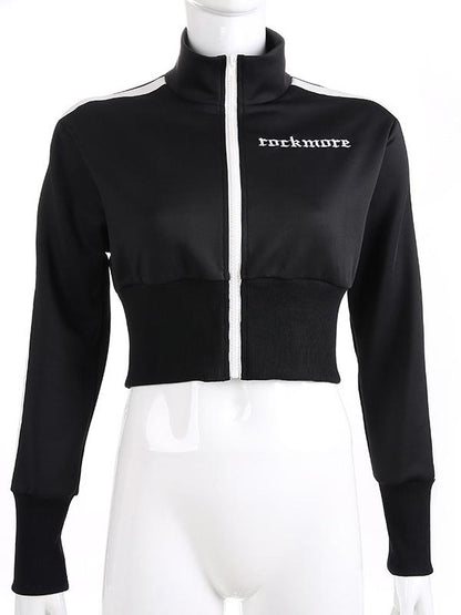 Sports Casual Stand Collar Long Sleeves Hoodies & Jackets