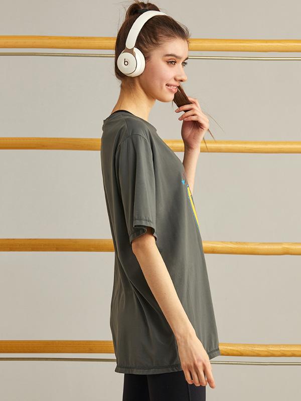 Loose Quick Dry Breathable Printed Sports T-Shirts Tops